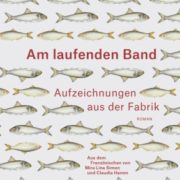 Buchcover "Am laufenden Band" mit Reihe von Fischen