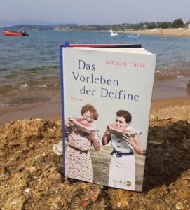 Buchcover fotografiert vor Meer