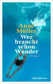 Buchcover mit Foto einer Schwimmerin in blauem Wasser