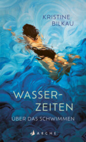Buchcover mit Abbildung einer Schwimmerin in blauem welligem Wasser
